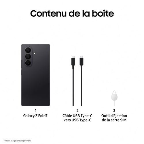 Smartphone Samsung Galaxy Z Fold7 8" 5G Double nano SIM 256 Go Noir Absolu – Image 8